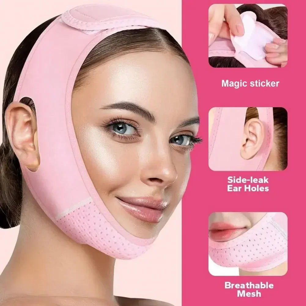 Velfina V-Line Facial Band | Double Chin Reduction & Skin Tightening | Reusable & Breathable | For Women & Men