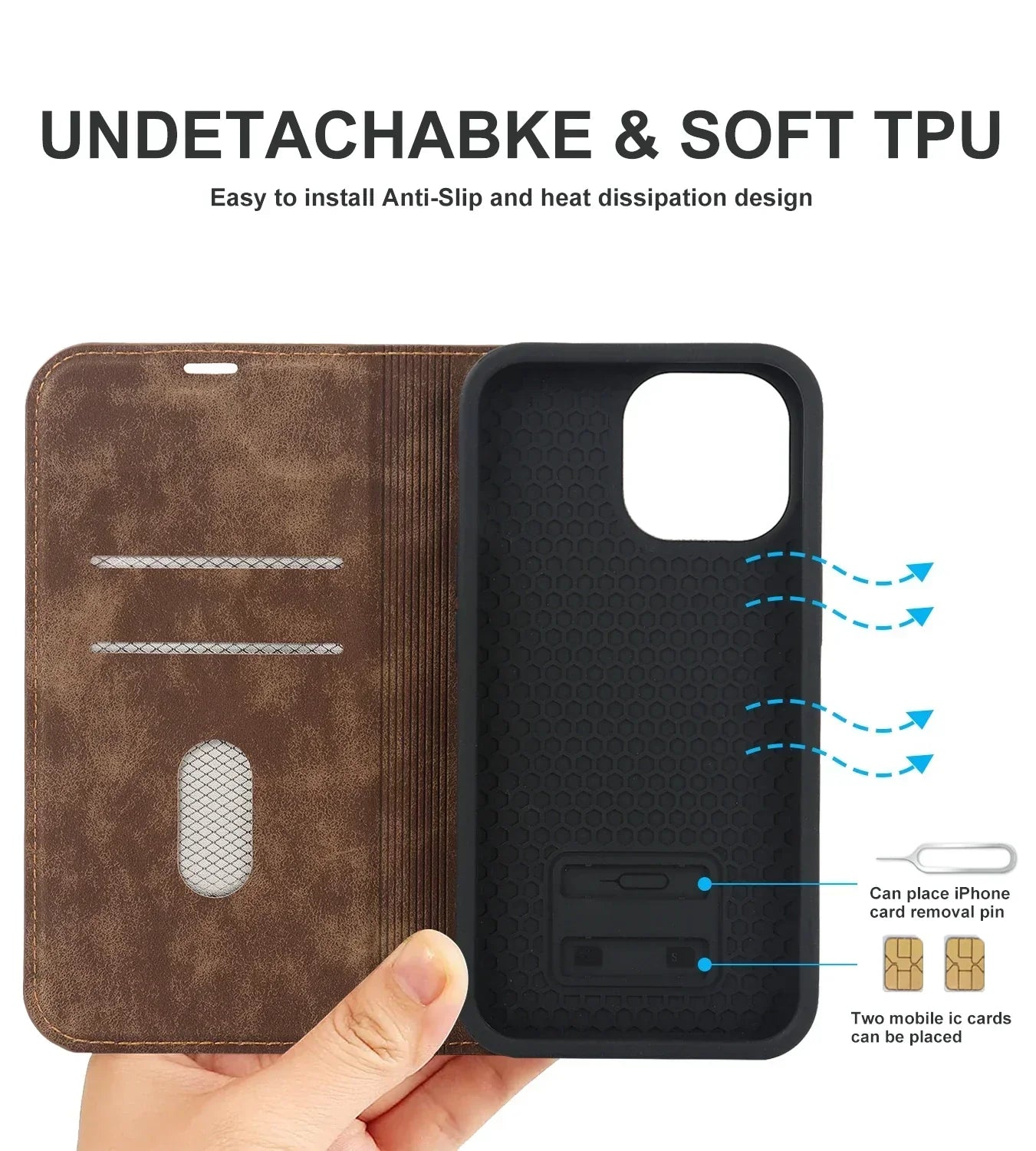 Magnetic Wallet Case MagSafe Wireless Charging- iPhone