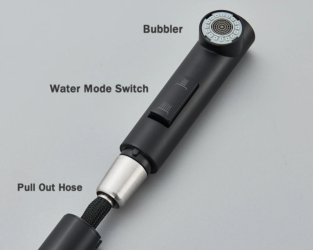 FlexiJet Black extendable kitchen faucet