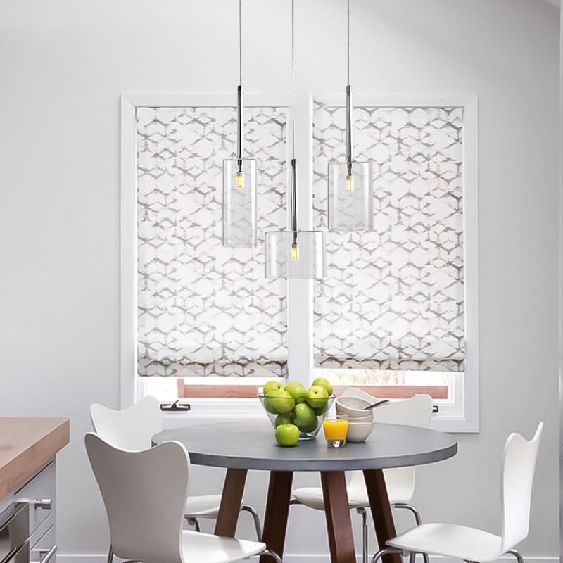 Pendant lamp for the dining table made of glass