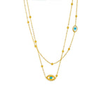 Dainty Satellite Chain Evil Eye Necklace Stack