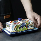Hand-painted Butter Holder in Tuscan Style - TuscanCharm