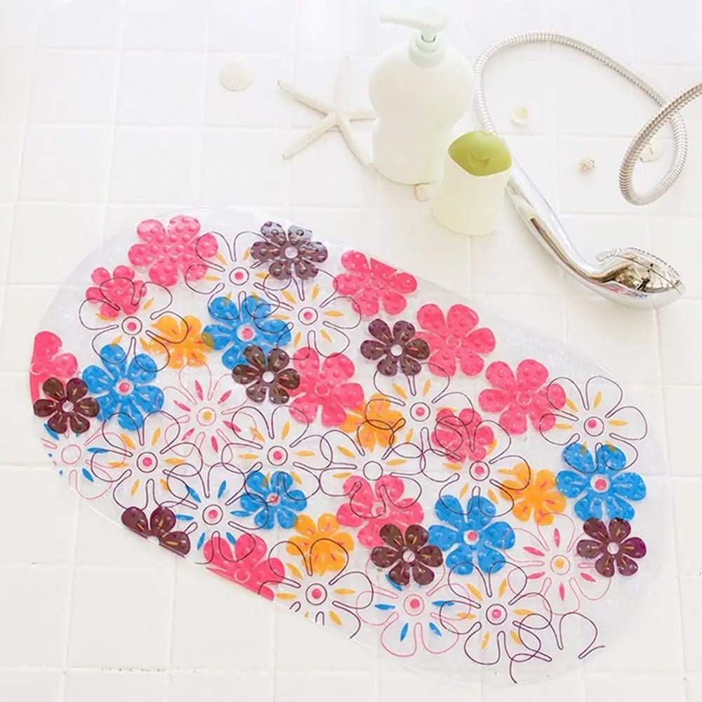 Non-slip bathtub mat with child-friendly motifs