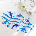 Non-slip bathtub mat with child-friendly motifs