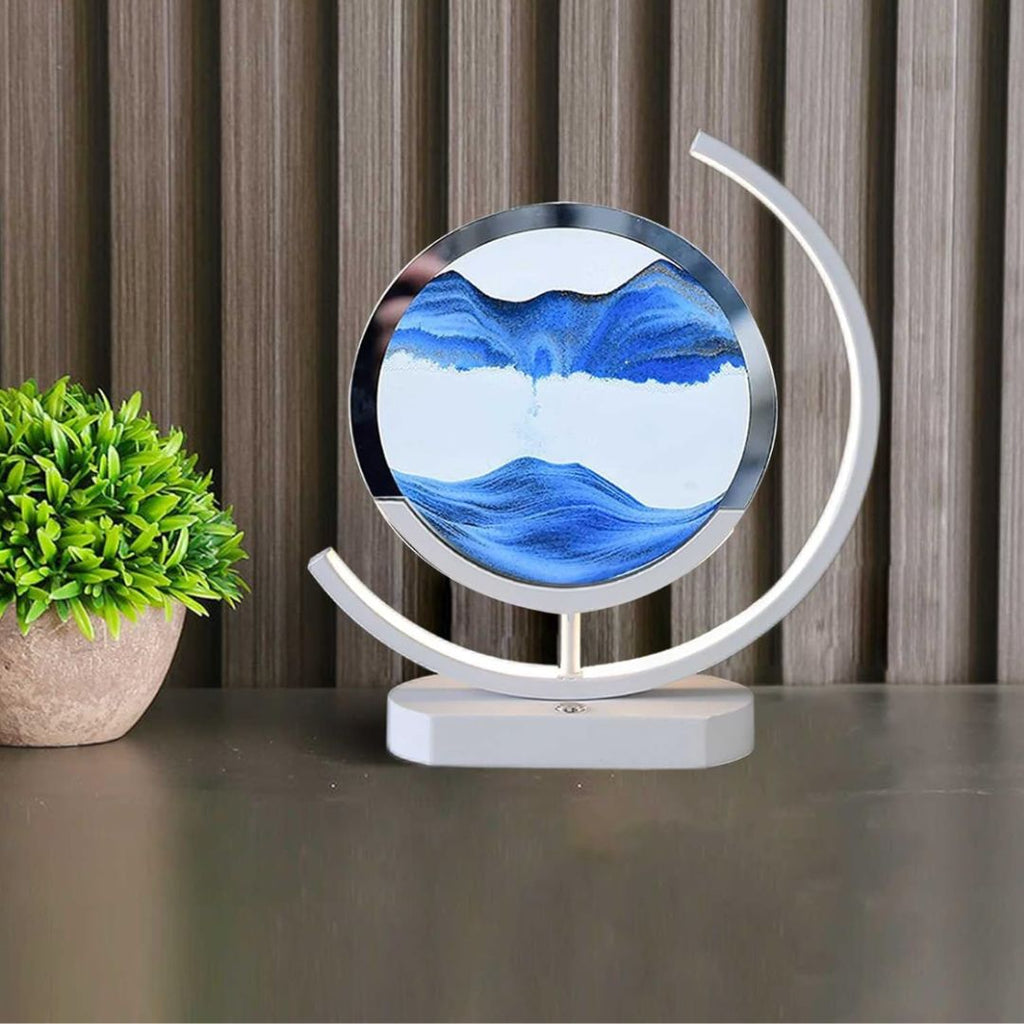 Deep Sea Sandscapes: Illuminated Sand Art for Serene Home Decor