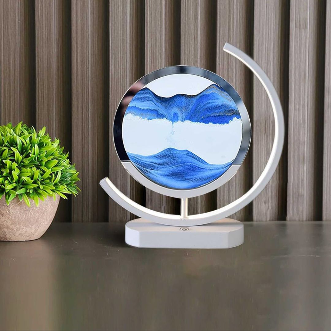 Deep Sea Sandscapes: Illuminated Sand Art for Serene Home Decor