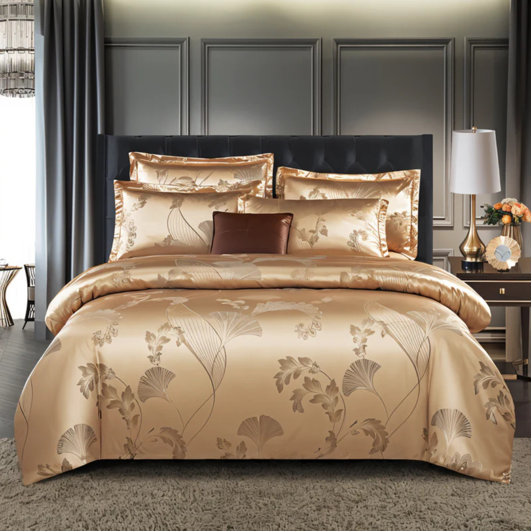 Satin Floral Soft Duvet Cover Set