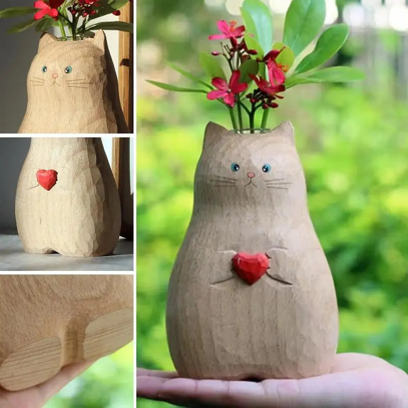 Sweet cat flower vase