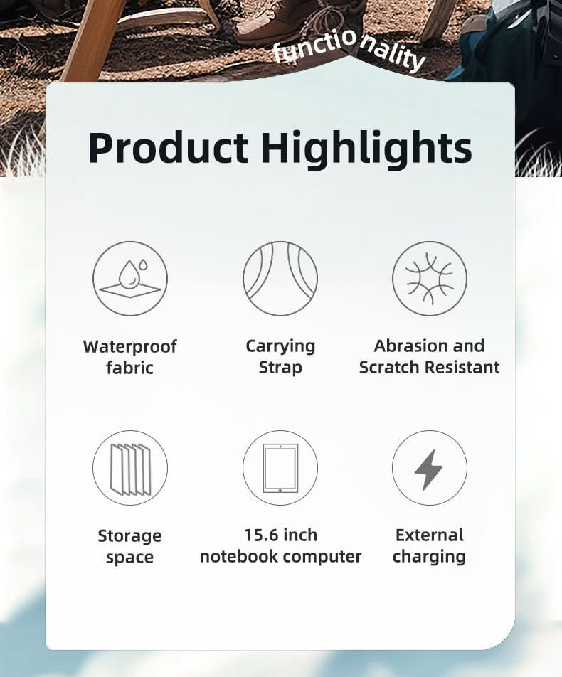 Multifunctional outdoor backpack with USB port