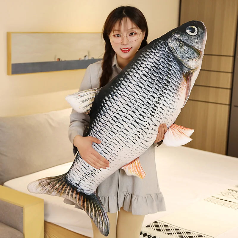 Giant Fish-Shaped Plush Pillow