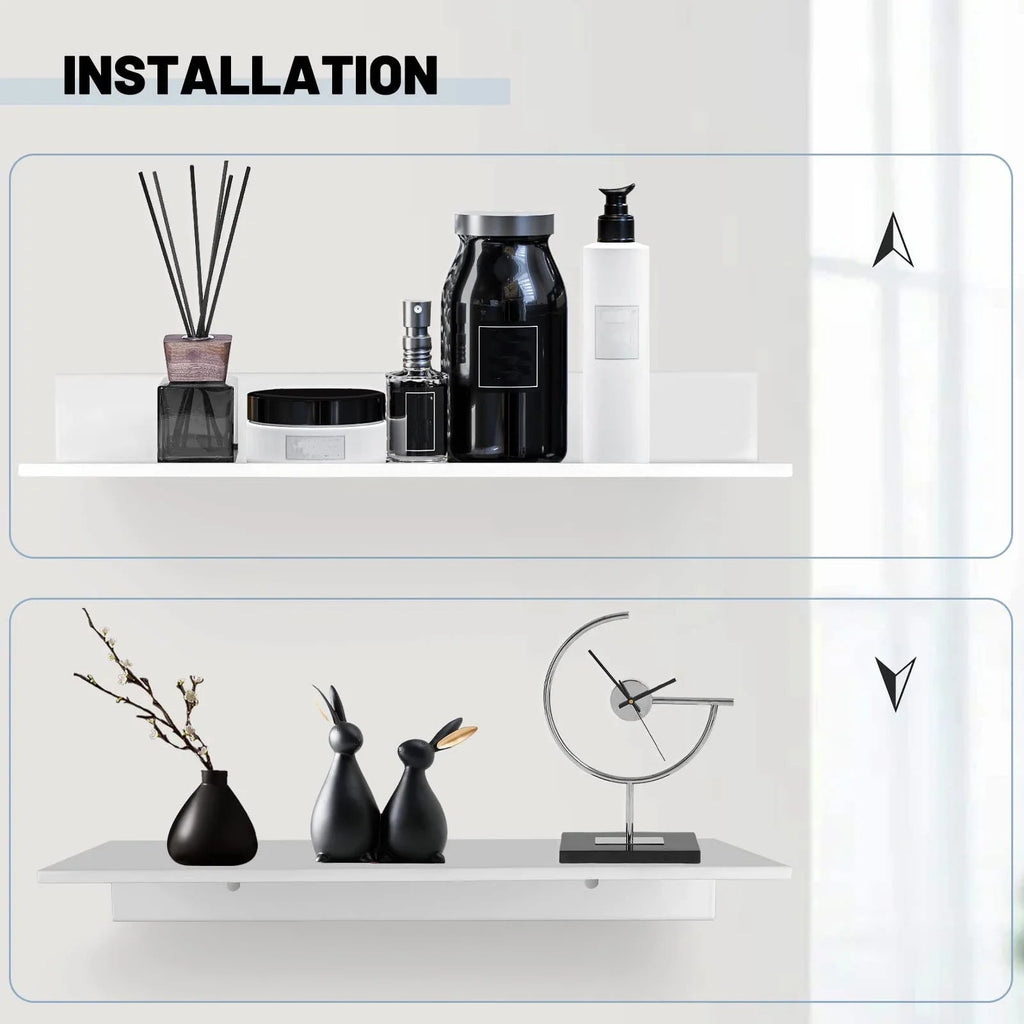 Metallura | Wall shelf made of metal | Floating shelf 30/40/50 cm | Space-saving storage for bathroom, kitchen & bedroom