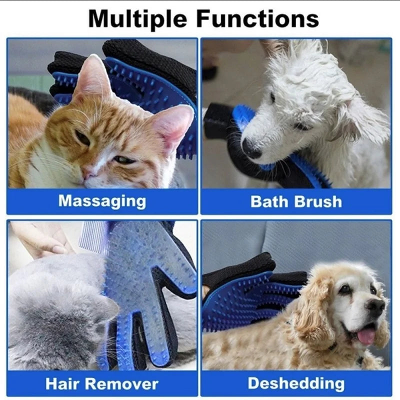 FellGlanz | Cat & Dog Grooming Glove | Self-Cleaning Brush | 180 Silicone Nubs | Soft Coat Care & Hair Removal