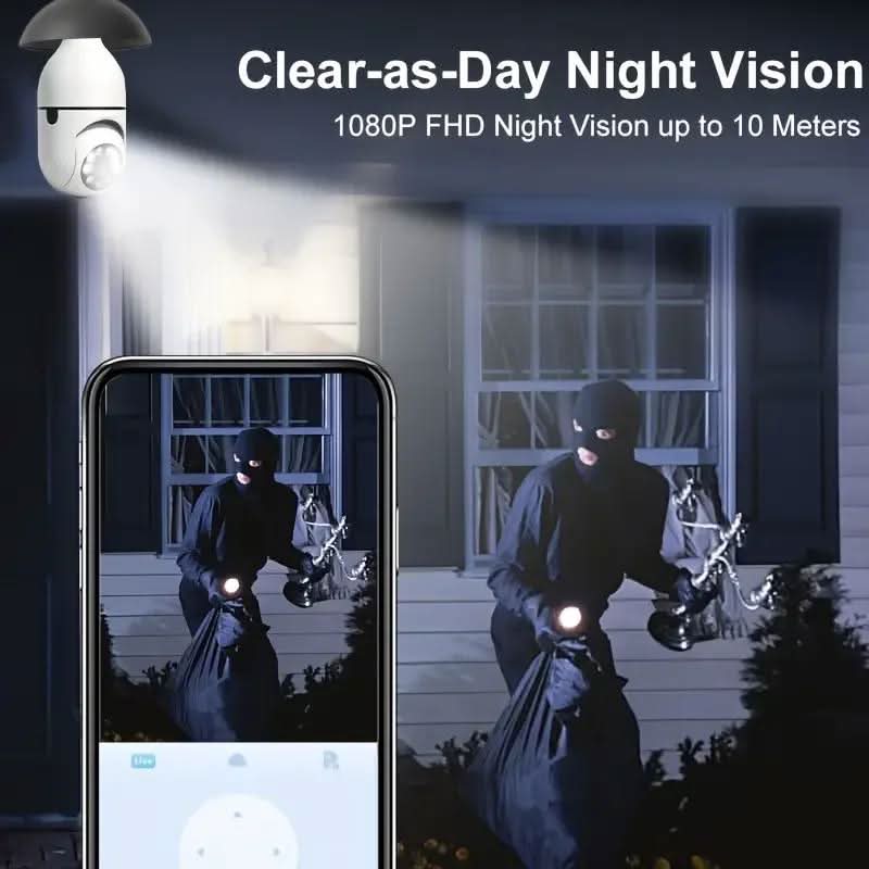 Intelligent Security Camera with 360° Surveillance & Night Vision