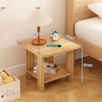 Solid Wooden Nightstand with Two Layers in Modern Design