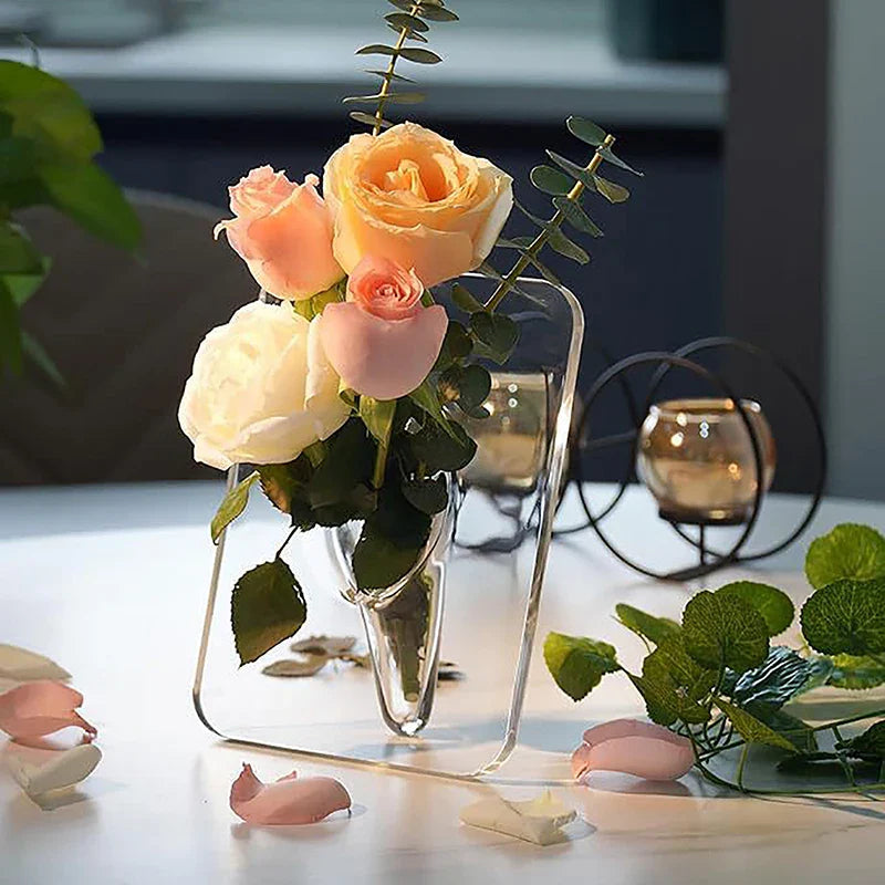 Acrylic Floral Photo Frame Vase