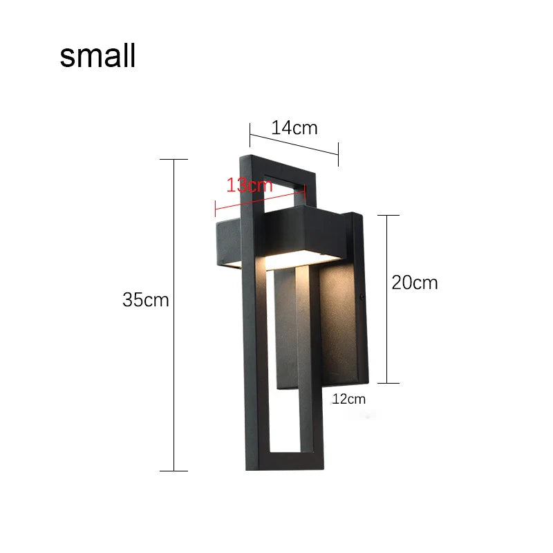 LED Outdoor Wall Light | Waterproof & Vintage Design | 10W | Black Aluminium