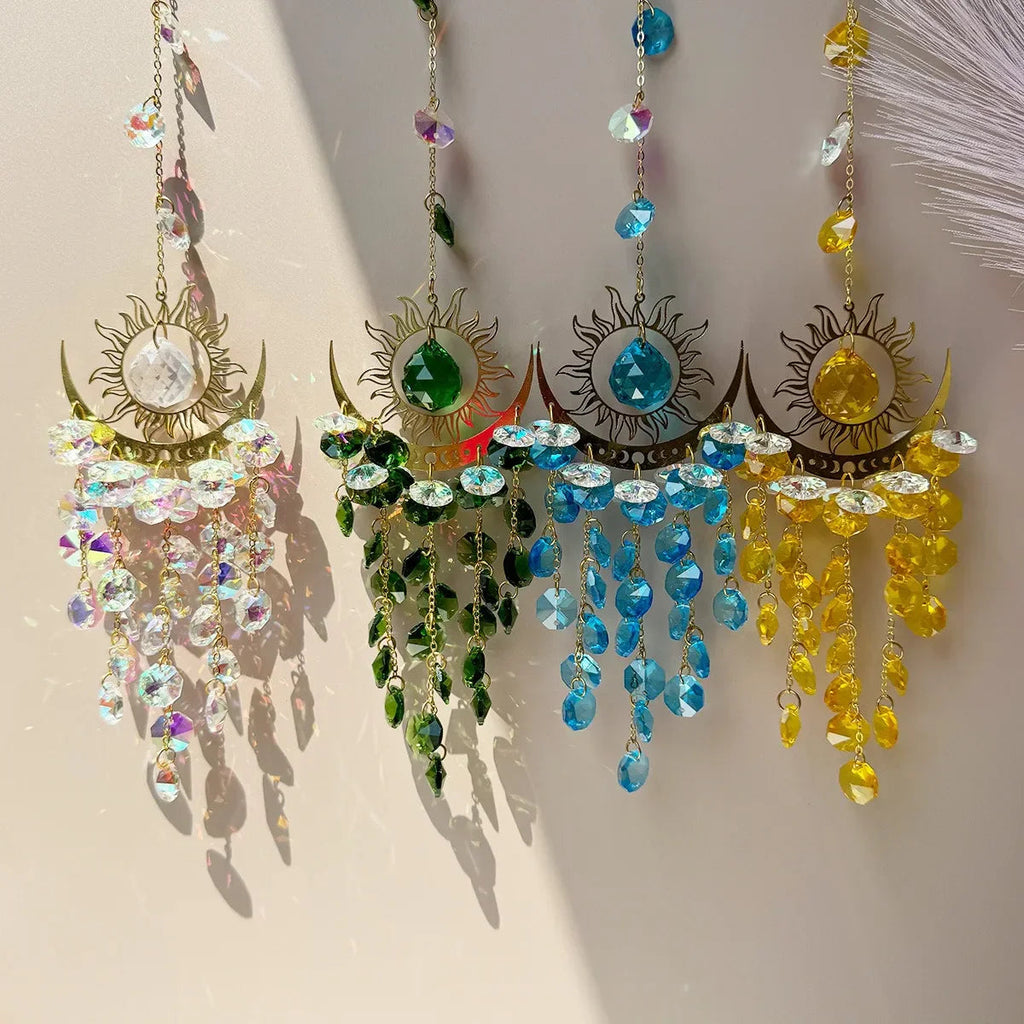 Radiant Moonlit Quartz Prism Suncatcher