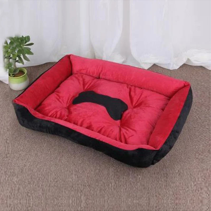 Modern and cozy linen dog bed