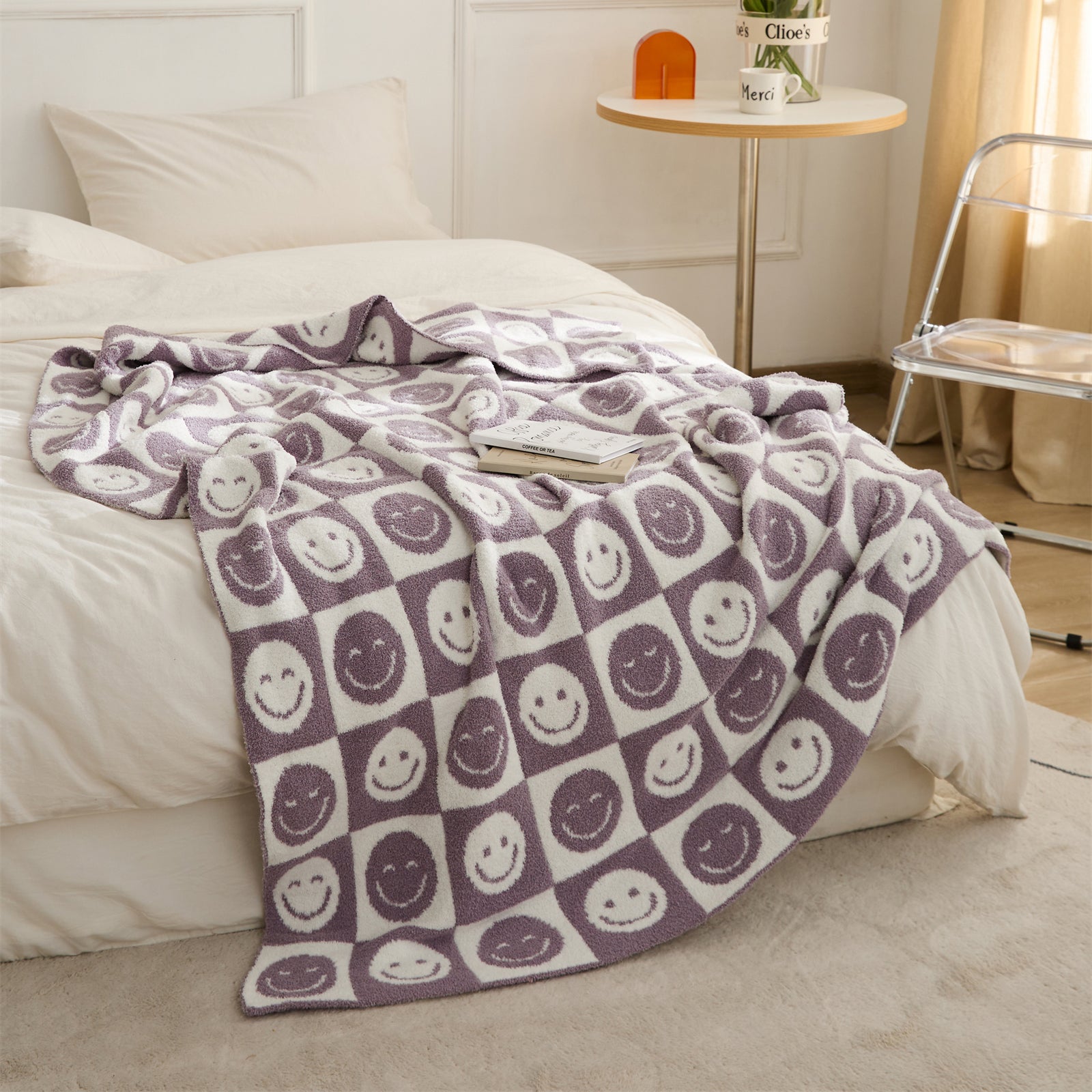 Smiley Checkered Blanket