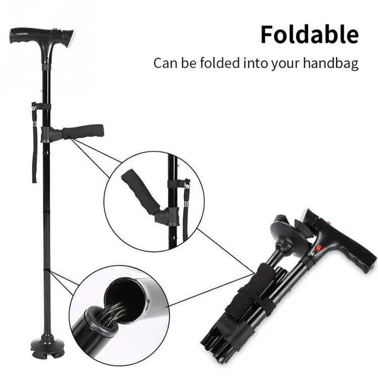 Practical Folding Walking Aid for Seniors and Persons with Disabilities