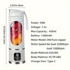 Juicello Mini Mixer | Cordless & Powerful | 8-Blade Power | For Smoothies & Slushies