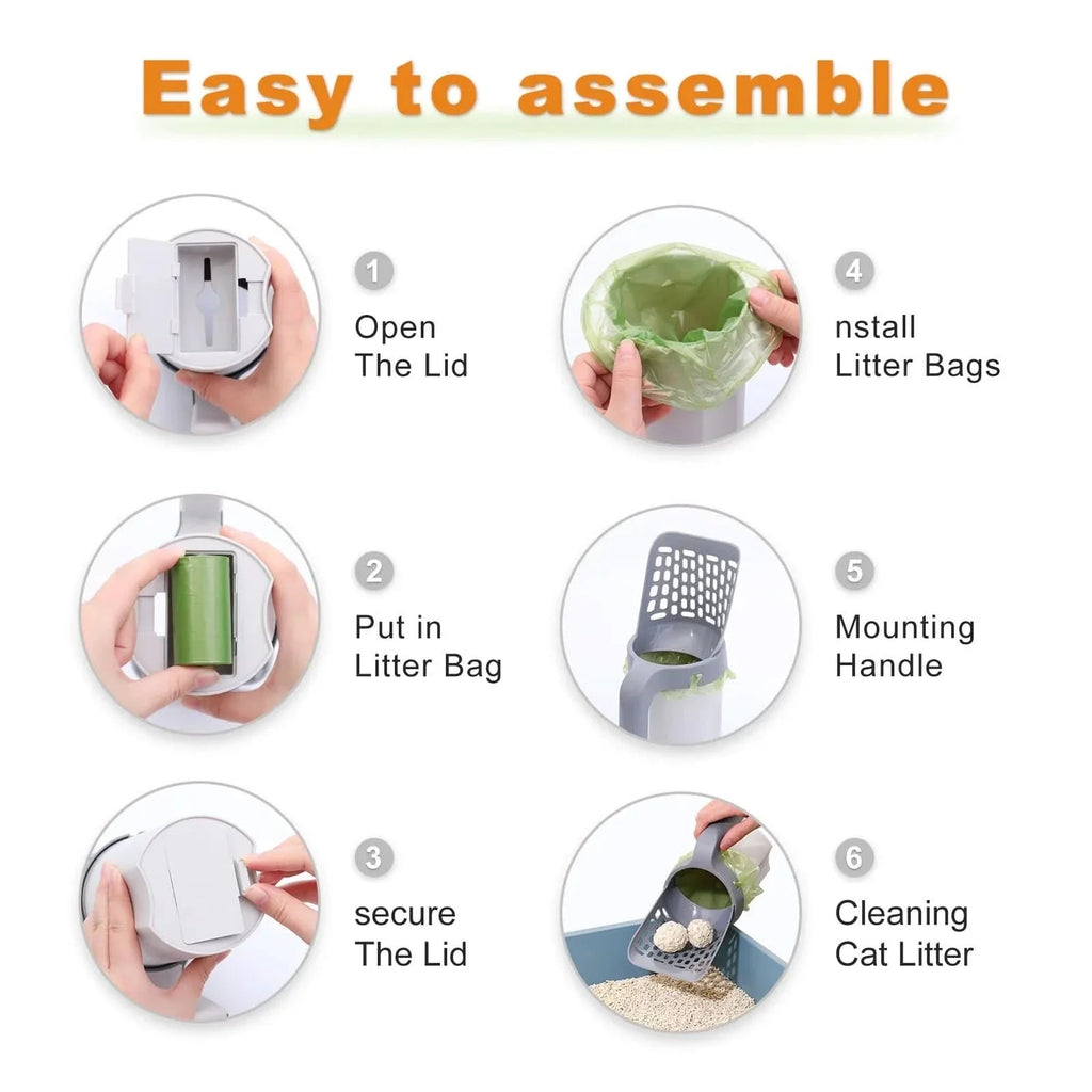 Hygienic cat scoop with odour-stop function