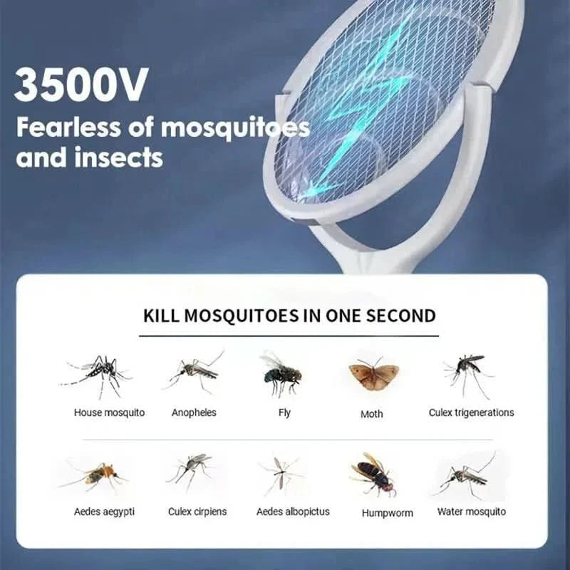 5-in-1 mosquito repellent with insect swatter & LED lamp