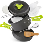 Portable Camping Cookware Set with Foldable Tableware and Storage Bag