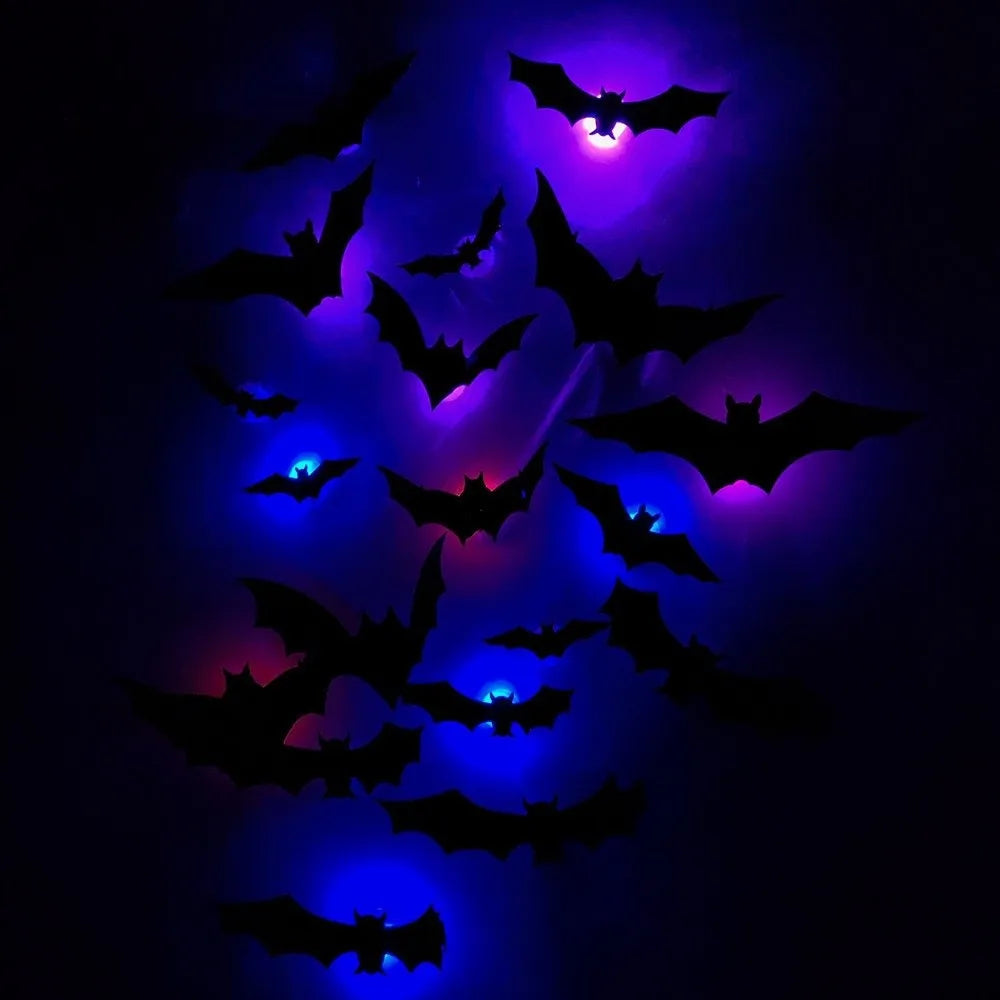 Luminous LED Bat Wall Stickers 24PCS