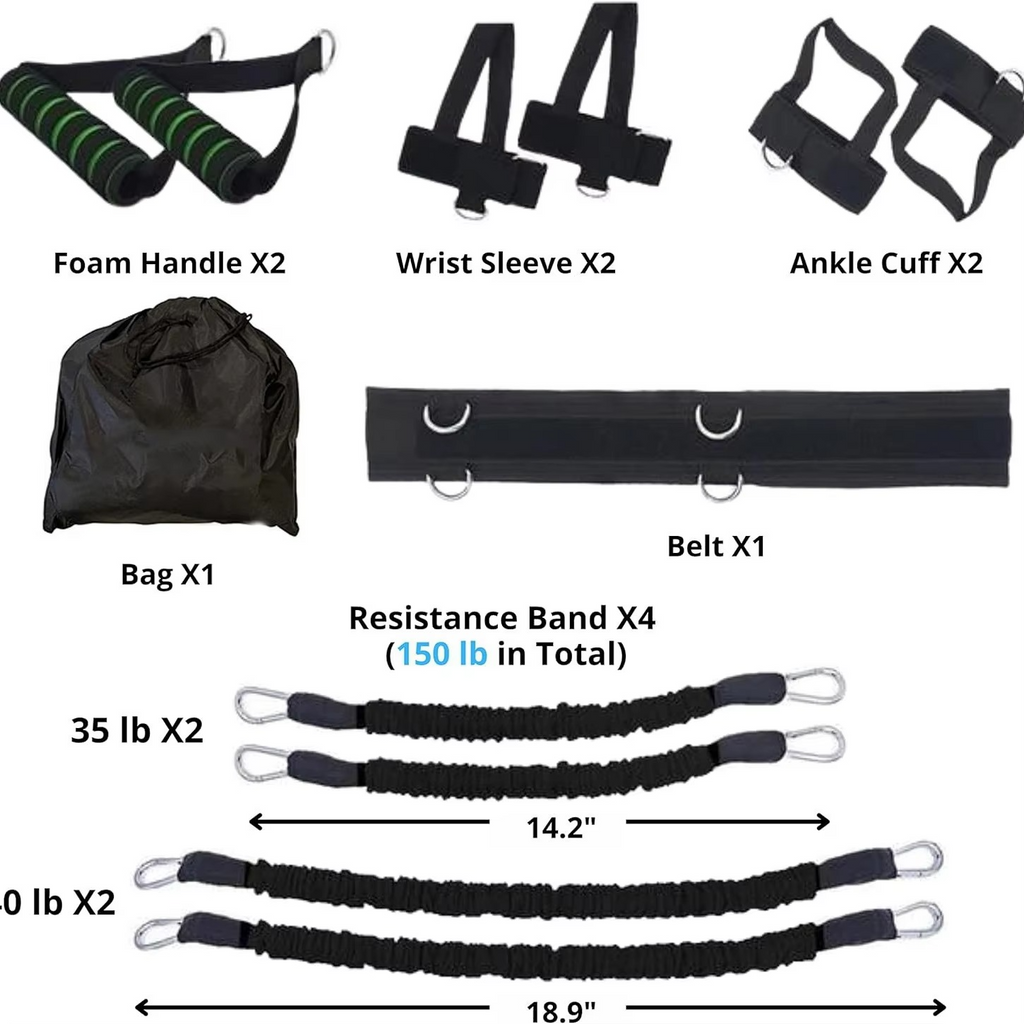 Resistance Training Belt Set for Leg and Core Strength