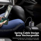 PowerLinx USB-C Cable | 100W Fast Charging | Spiral Cable with LED | 1.8m Stretchable & Durable