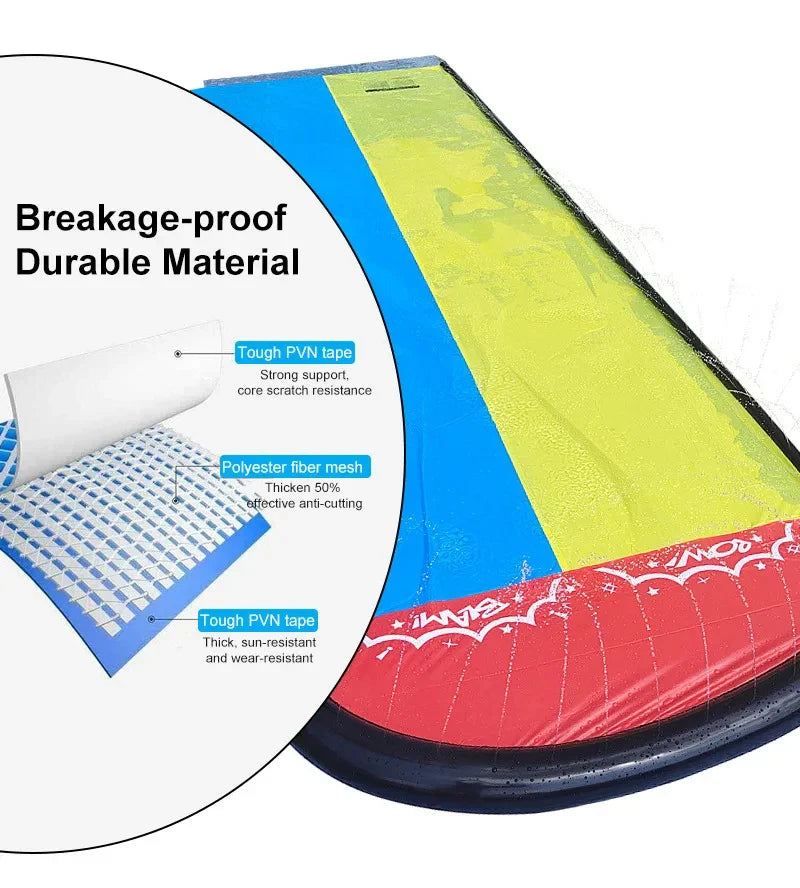 AquaRush Water Slide | Inflatable Water Slide with Sprinkler Function | For Garden & Outdoor | Summer Fun for Kids
