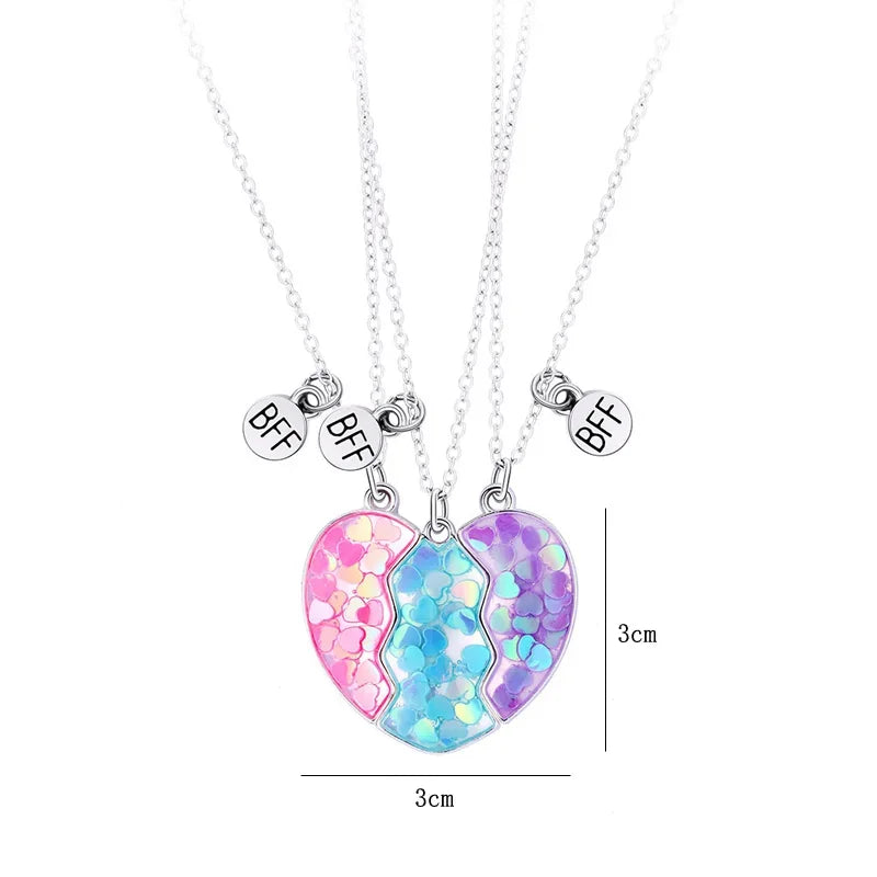 Magnetic Peach Broken Heart Necklace