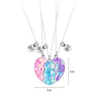 Magnetic Peach Broken Heart Necklace