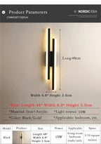 Modern LED Wall Lamp: Black/Gold Acrylic Room Decoration Light