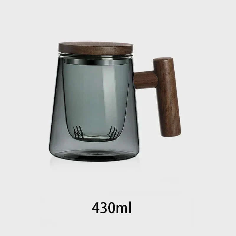 Ultramodern Glass Tea Cup with Filter and Lid