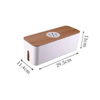Cable Box OrgaWood | Desk Organizer made of Wood & Plastic | For Chargers, Cables & Accessories | 29.5×11.4×11 cm