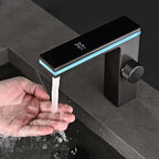 LED Sink Faucet with Digital Temperature Display and Hot-Cold Mixing Function