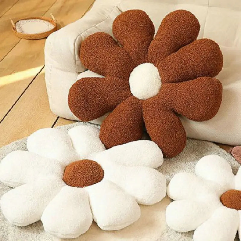Boucle Plush Flower Cushion