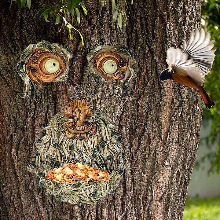 Eyes of Nature: Tree Face Bird Feeder Station