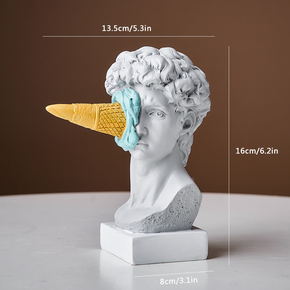 David Figurine with Ice Cream Home Decoration Sculpture