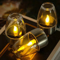 LumaGlow Solar Candles | Stainless Steel & Wireless | Warm White Light for Garden & Terrace