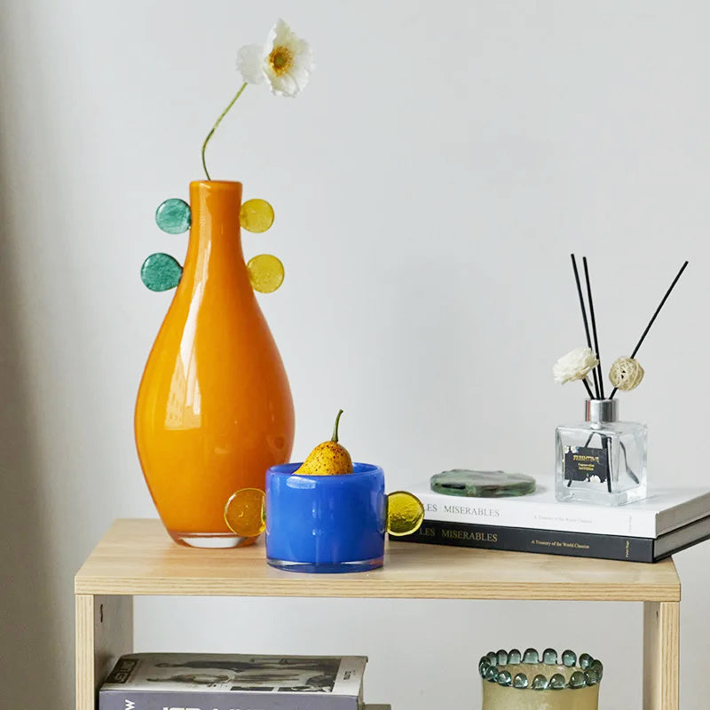 Coloured Globe Handled Glass Jar Vase Collection