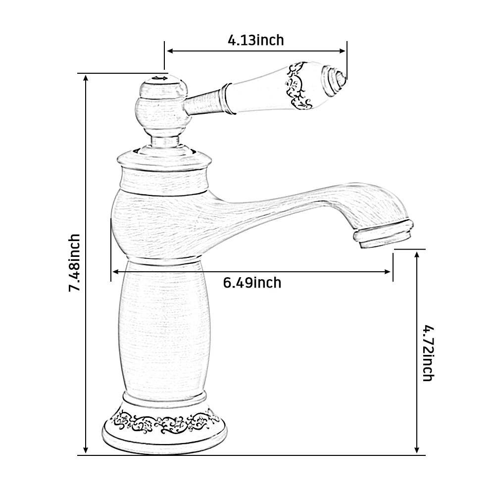 HeritageFlow – Vintage Bronze Faucet with Porcelain Handle