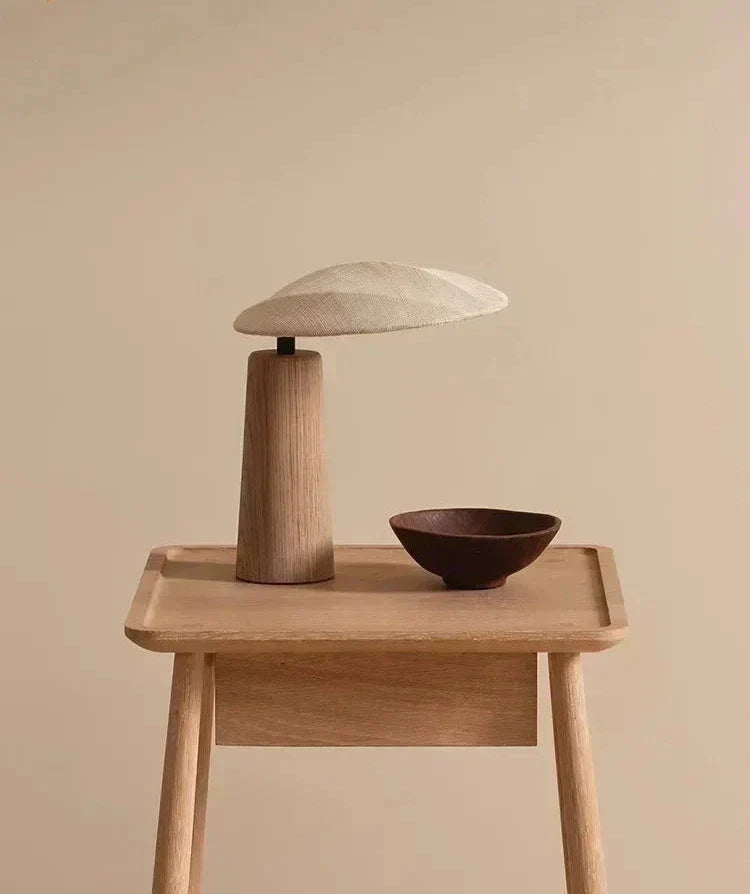 Designer Lamp with Natural Wood