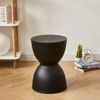 Nordic Plastic Low Side Table with Hourglass Design