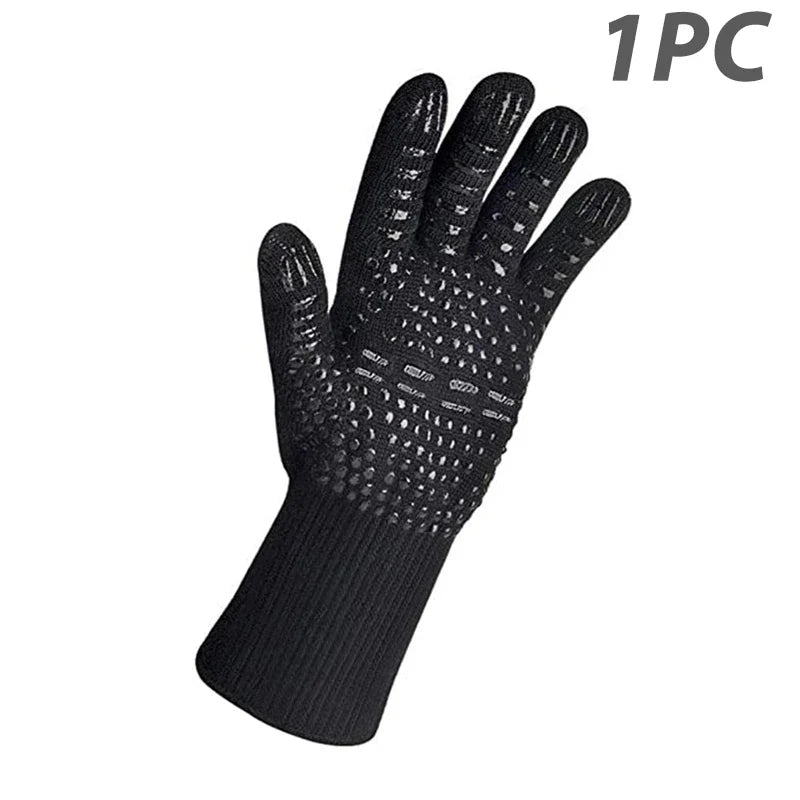 ThermaGrip Heat Resistant Grill Glove | Silicone & Cotton | Non-slip & fireproof up to 800 °C | For Grill, Oven & BBQ | 1 Piece