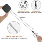Metal Retractable Carabiner Keychain with Steel Cord – Safety Reel 71.8 cm