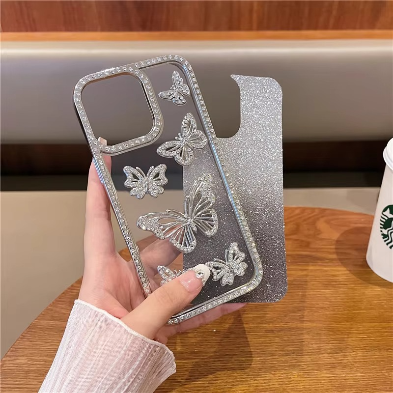 Luxury Glitter Butterfly Rhinestone Case for iPhone