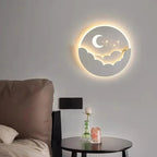 LED wall light with moon and stars